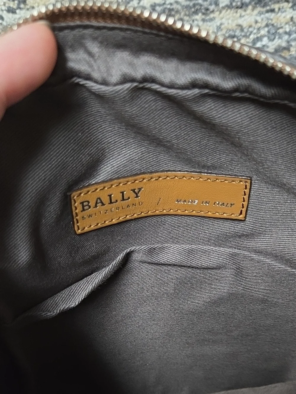 Bally Brown Leather Messenger Bag with Silver Script